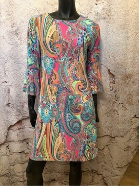 Tommy Hilfiger Paisley Bell Sleeve Multi Coloured Dress